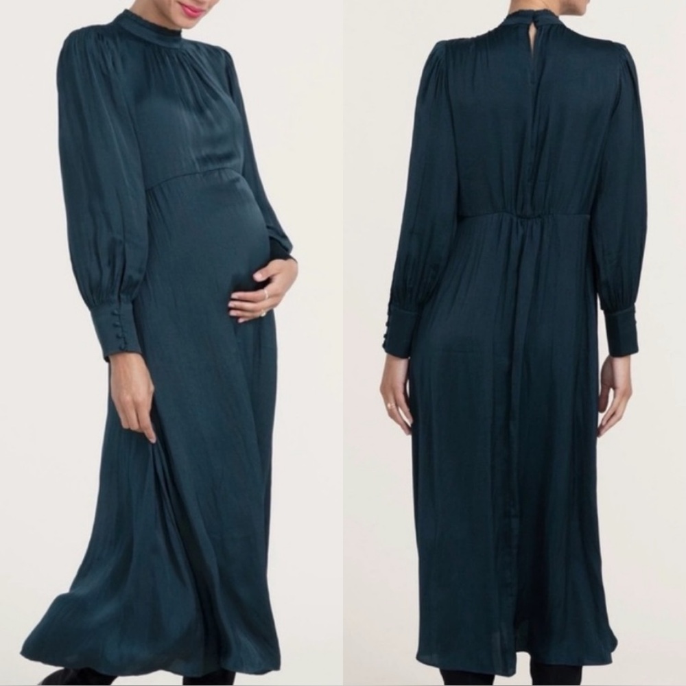 Hatch Maternity The Robin Midi Dress High Neck Dark 1 Small